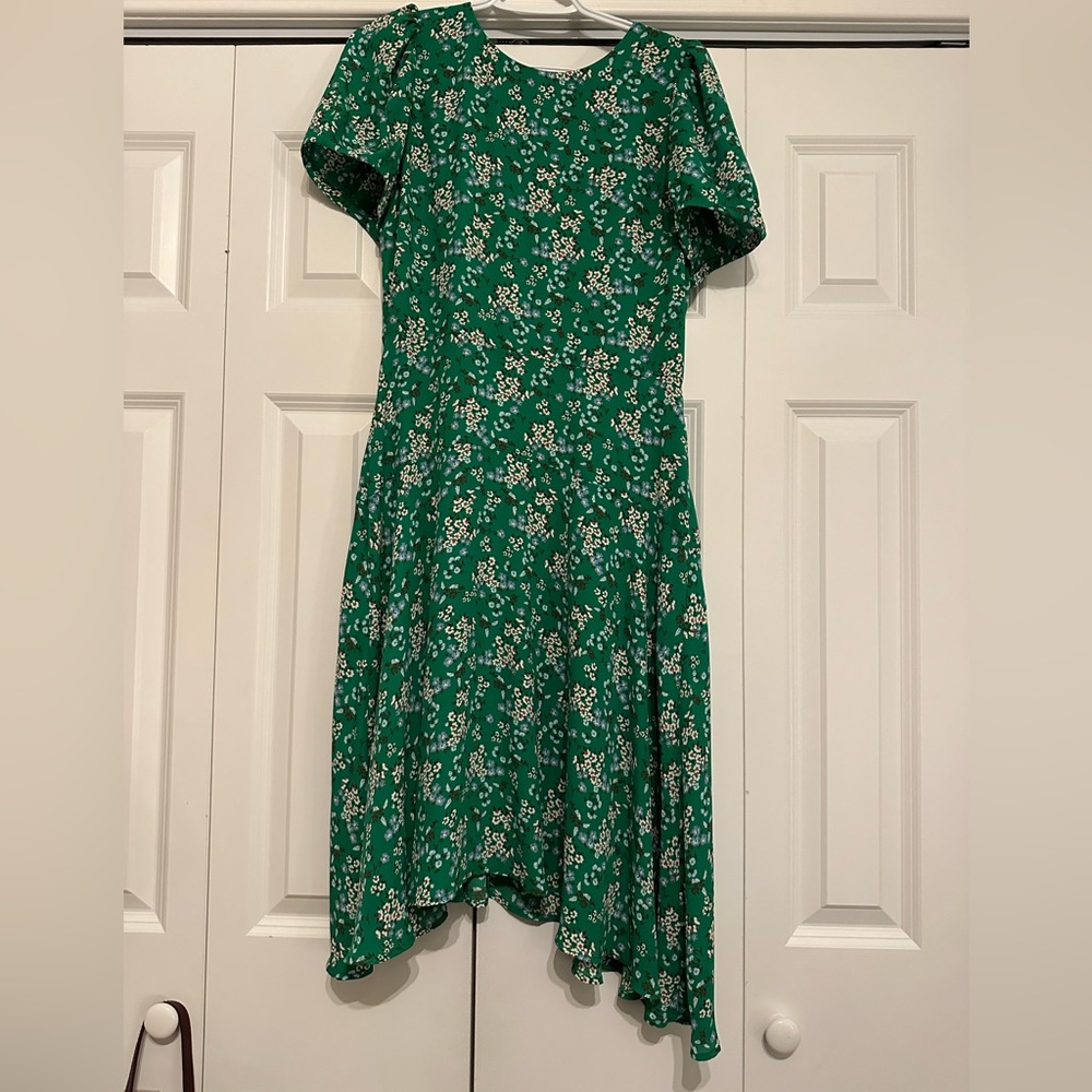 Loft Petite Green Floral Dress